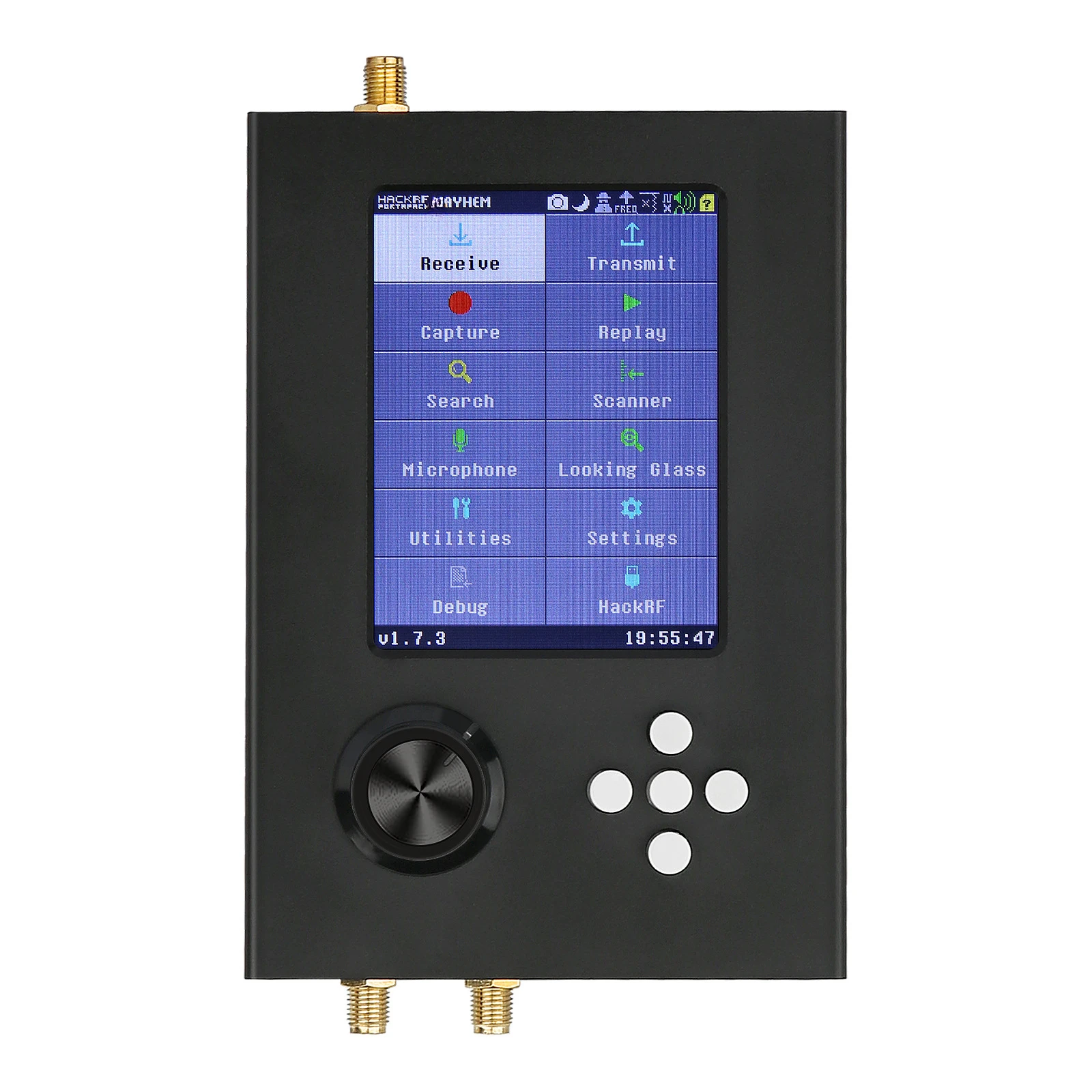 

Metal Touch Screen Full-function Radio Transceiver Hackrf one R9+Portapack