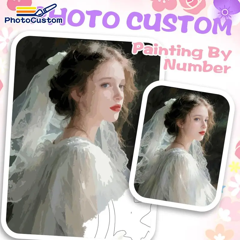 

PhotoCustom Valentine's Day Coloring By Numbers Customized Portrait Pet And Landscape Photos Picture By Numbers Diy Handiwork