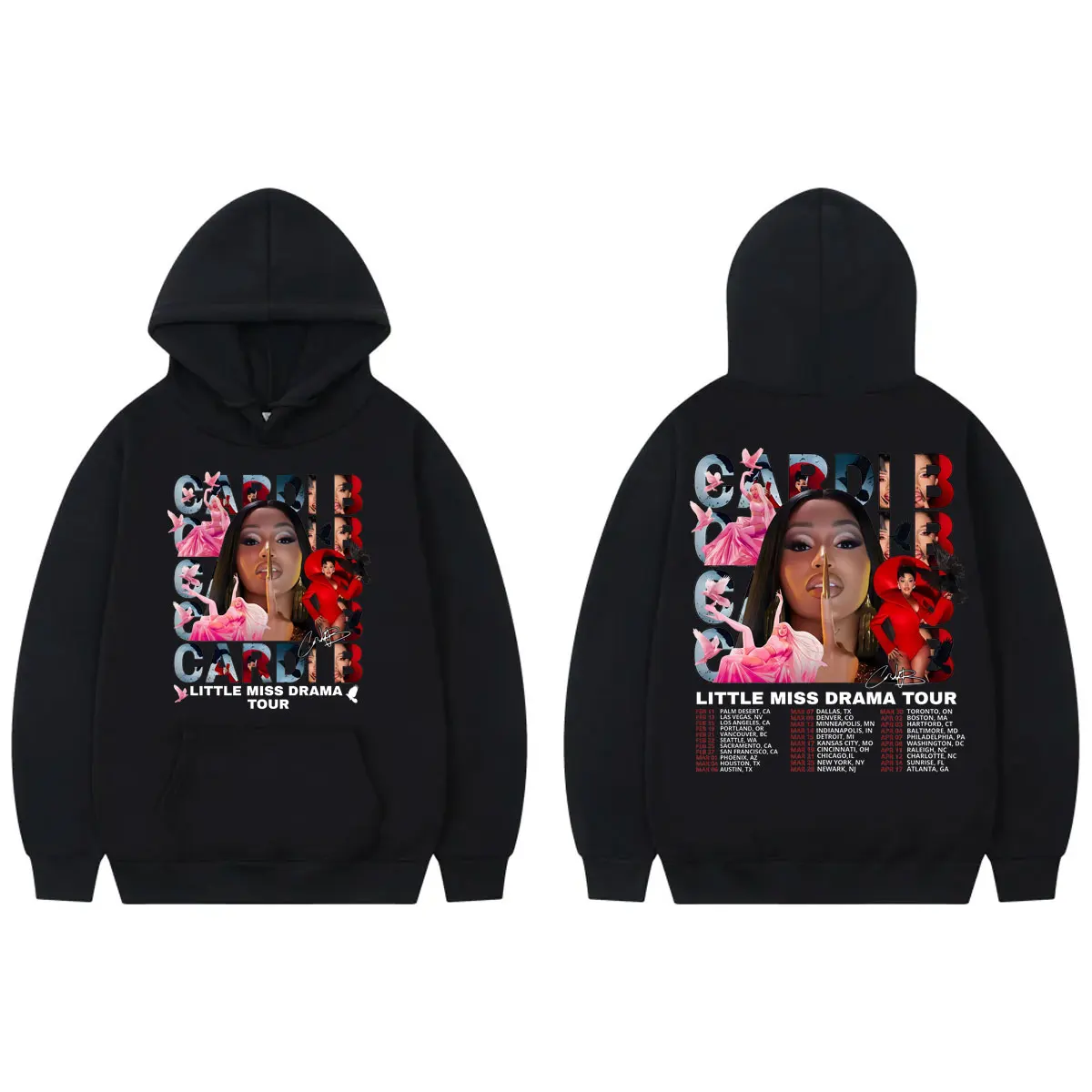 

Rapper Cardi B Album Merch Hoodie Little Miss Drama Tour 2026 Graphic Pullovers Men Women Clothing Fashion Hip Hop Sweatshirts