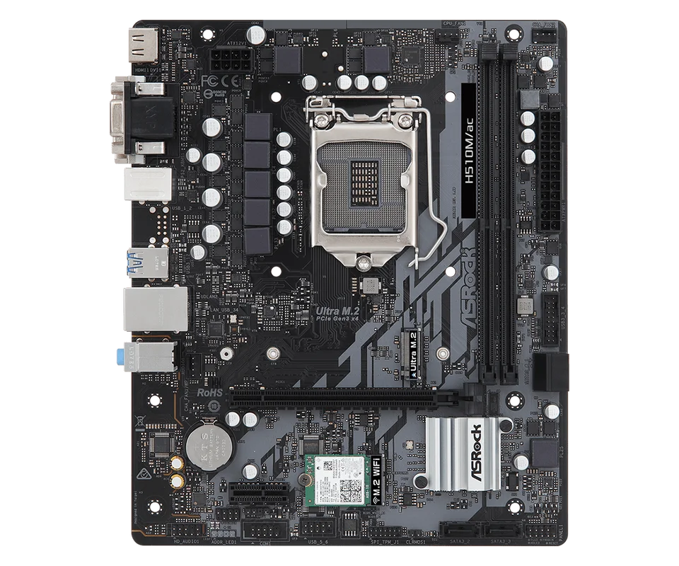 Asrock H510M/ac Motherboard Intel H510 LGA1200 DDR4 64GB support