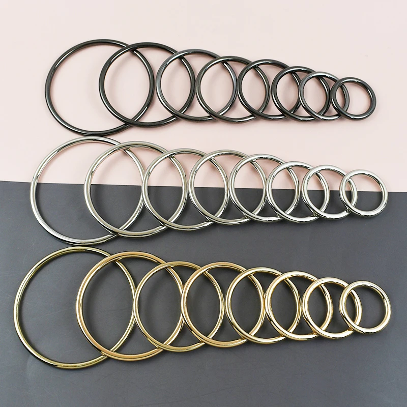 

Meetee 10Pcs 15-80mm O Rings Metal Buckles Bags Webbing Strap Carabiner Ring for Keychain Clips Pet Collar Belt Connect Clasp