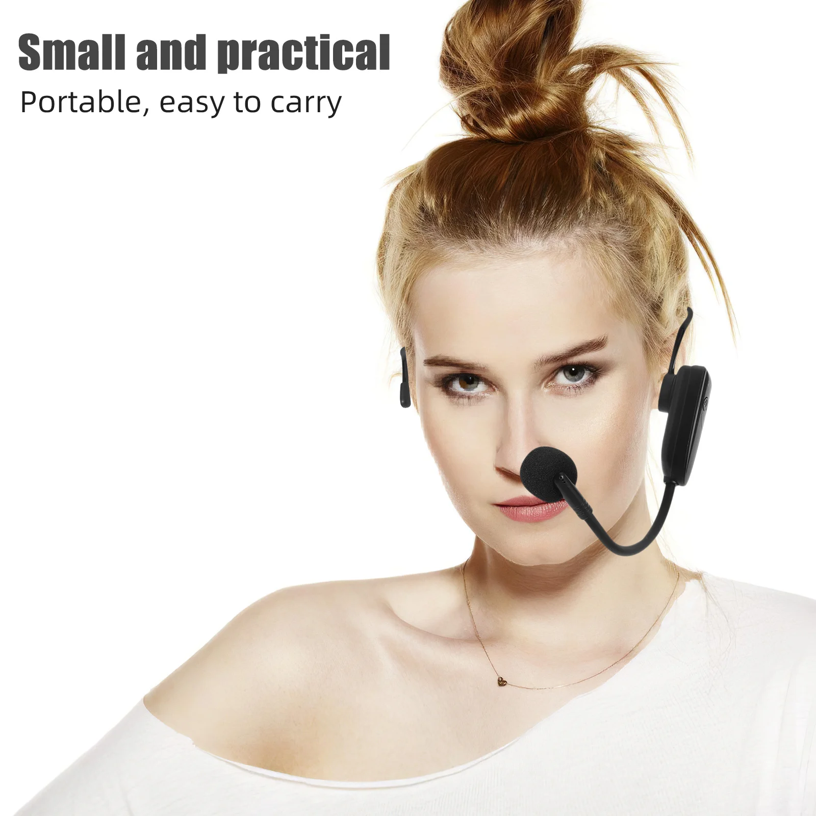 

Wireless Microphone System 1Set Portable Teacher Mic Headset Comfortable Design Long Life Extended Range Easy Controls