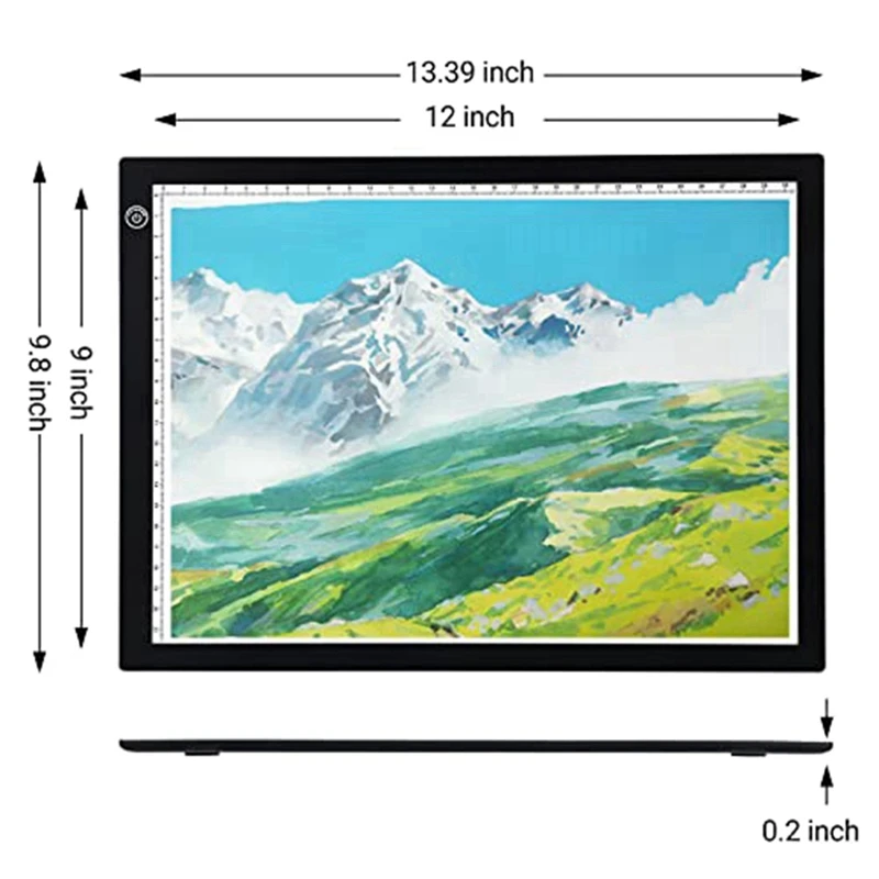 Almohadilla de luz LED A4, almohadilla de dibujo, caja de trazado de brillo ajustable, perfecta para pintura de diamantes, vinilo de deshierbe