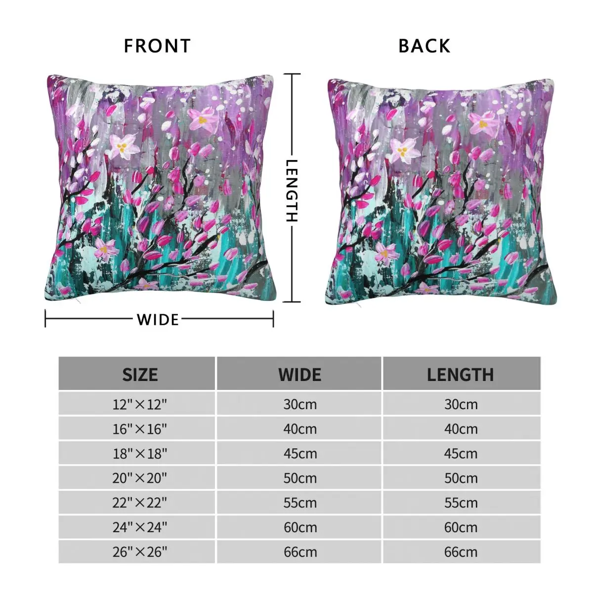 Sakura In The Wind Square Pillowcase Polyester Linen Velvet Creative Zip Decor Throw Pillow Case Sofa Cushion Cover 18