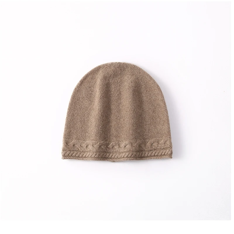 100% الكشمير المرأة الجاكار مجعد متماسكة قبعة سميكة الملتوية على البخار لفات كومة قبعة الشتاء سدادات حماية الأذن الباردة باوتو قبعة #2