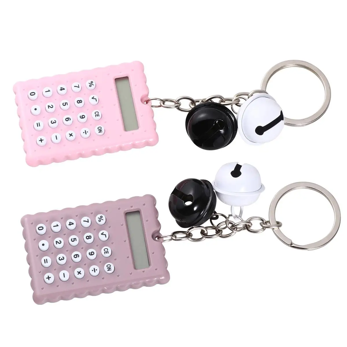 

Keychain Computer Calculator Electronic Portable Ring Shaped Keyring Student 2 Pcs High Quality PVC Durable Compact Light Weight