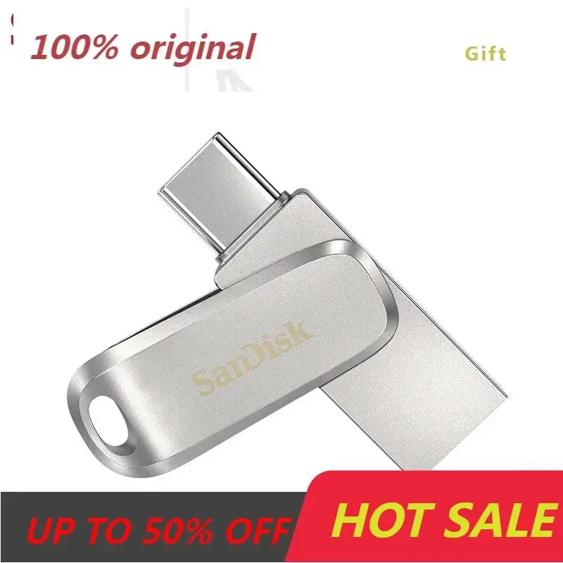 

Sandisk Metal Pendrive 32 ГБ 64 ГБ 128 ГБ Type-C OTG USB 3.1 USB-флеш-накопитель Memory Stick 256 ГБ 512 ГБ 1 ТБ Мини-металлический высокоскоростной