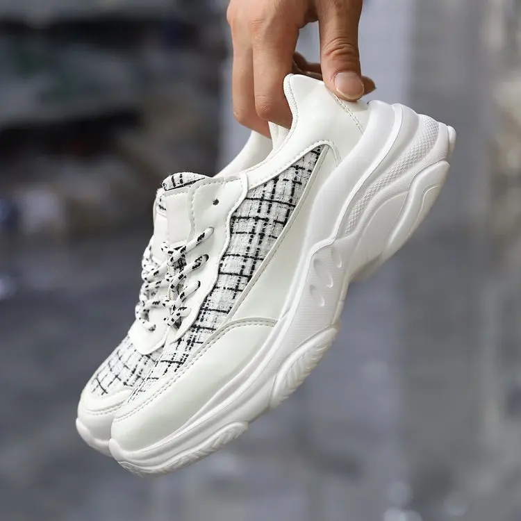 Zapatos Deportivos versátiles de suela gruesa para mujer, zapatos de moda de estilo fragante pequeño, zapatos de papá de ocio