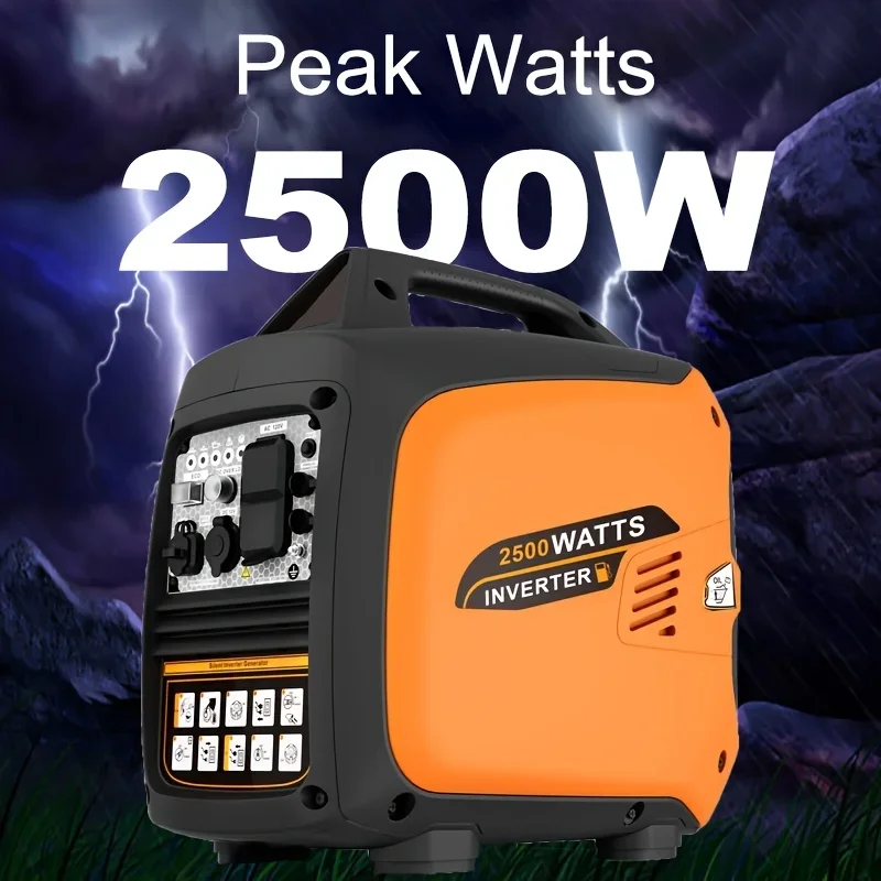 2500W Portable Outdoor Generator with Two 120V AC Sockets And USB Interface, Suitable for Camping, Picnicking, RV,Home Emergency