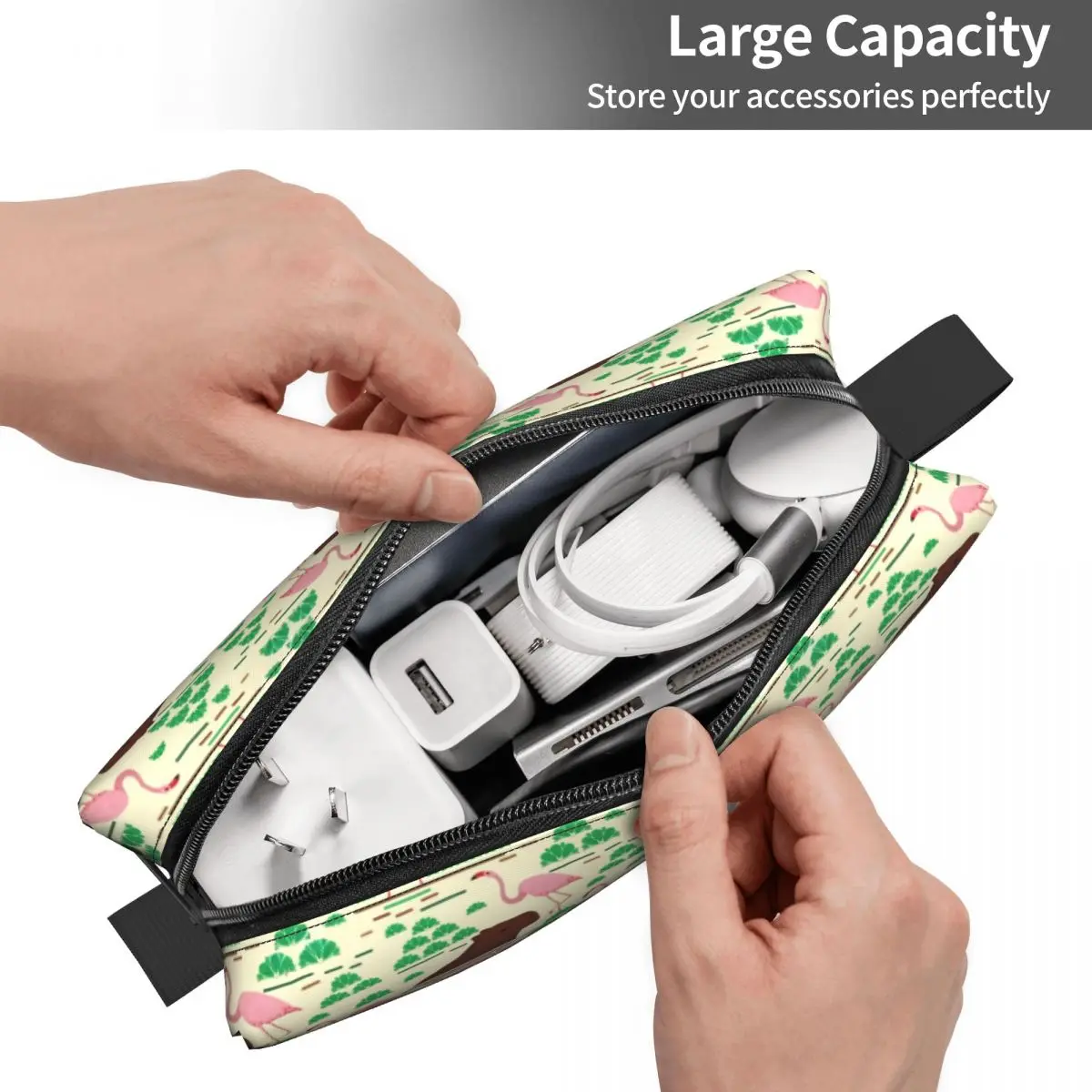 Travel Bright Capybaras And Flamingos Pattern Toiletry Bag Makeup Cosmetic Organizer for Women Beauty Storage Bags Dopp Kit Box