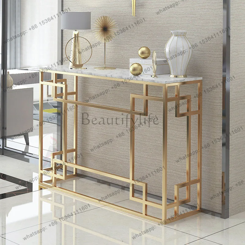 

Nordic marble console table light luxury against the wall table end view cabinet home decoration