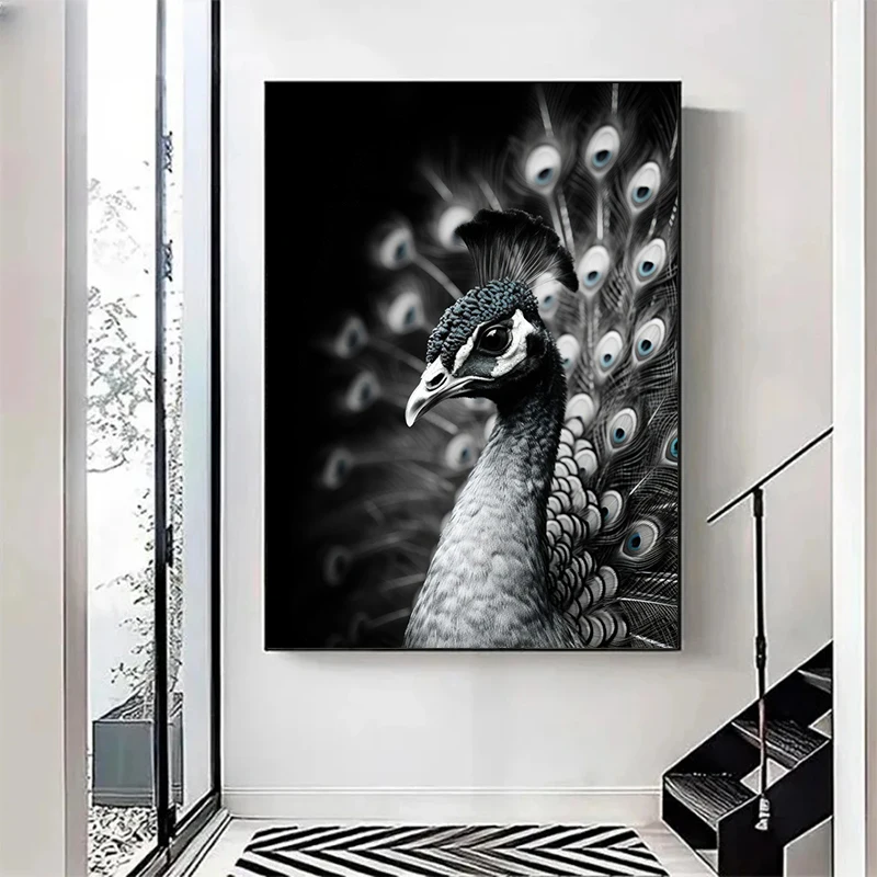 Black and White Wild Animals Poster Leopard Lion Tiger Print Canvas Wall Art Modern Painting Picture for Home Bedroom Decor