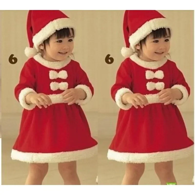 

Baby Boys Girls Christmas Santa Claus Costume Kids Cosplay Red Dresses Children Dress Up Clothes with Hat Carnival Party Clothes