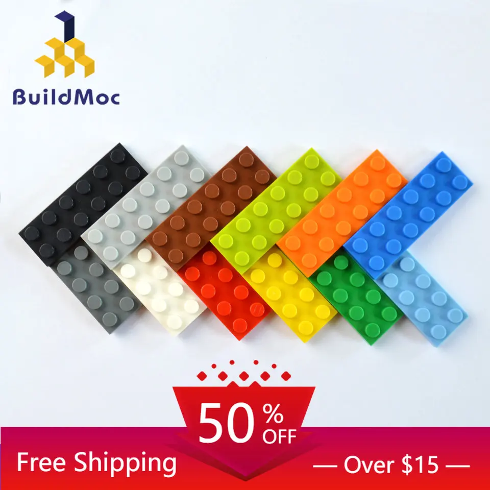 10 pçs tijolos finos 3795 diy blocos de construção 2x6 placa de plástico figura modelo montar brinquedos educativos para criança marca compatível