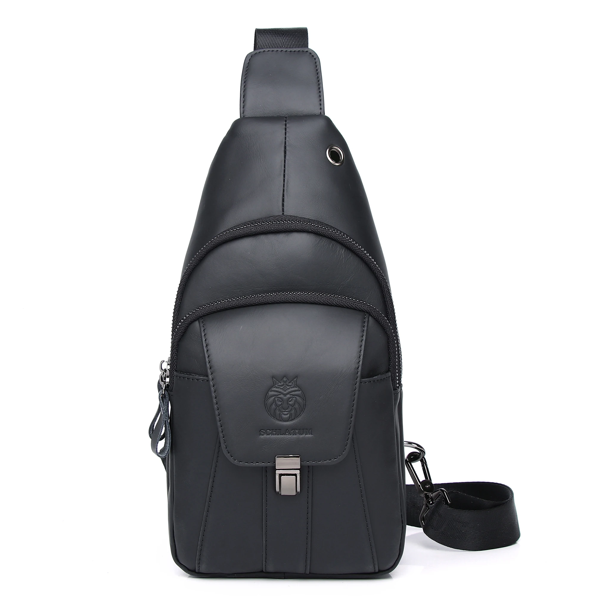 

Man Bag Genuine Leather Sling Bag for Men Casual Mens Crossbody Bags Shoulder Chest Pack Daypack Outdoor Travel Hiking Backpack