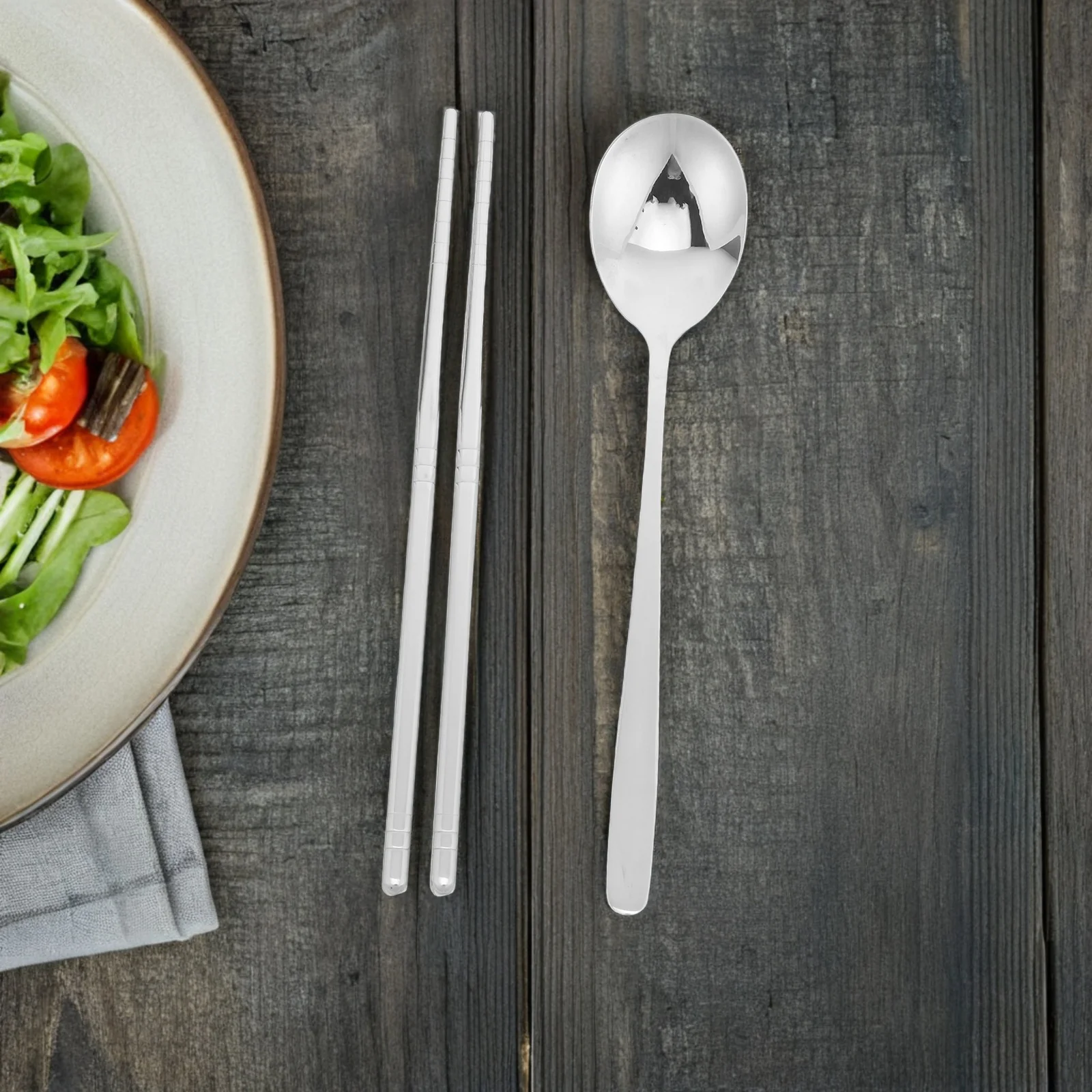

Portable Stainless Steel Cutlery Set Spoon Chopsticks Lightweight Compact Utensils for Travel Camping Bento Outdoor