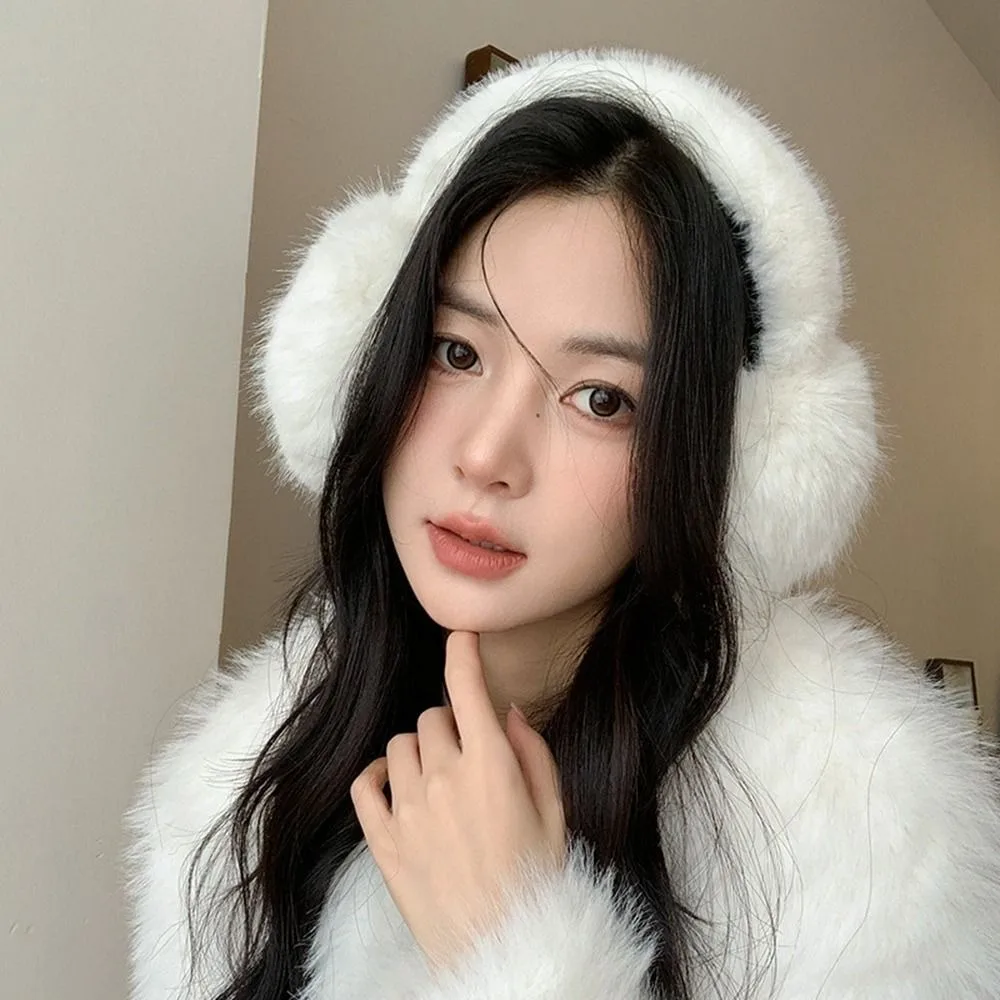 Comfortable Ear Cap Imitation Fur Plush Earmuffs Solid Color Thicken Winter Earmuffs Folding Windproof Foldable Ear Cover Men