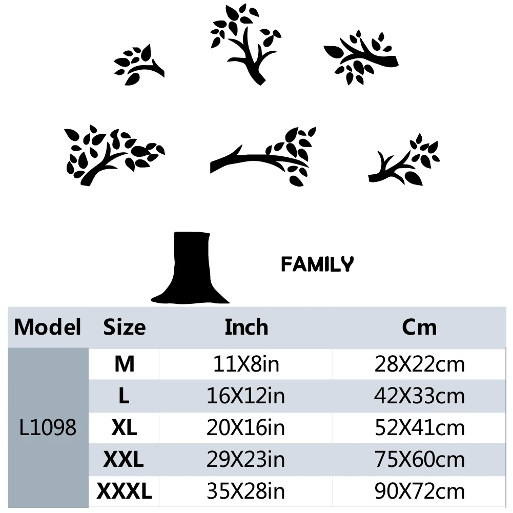 1 Set Family Tree Wall Decals, Photo, Sticker, Memory Tree Vinyl Art, For Living Room Office Home Decor