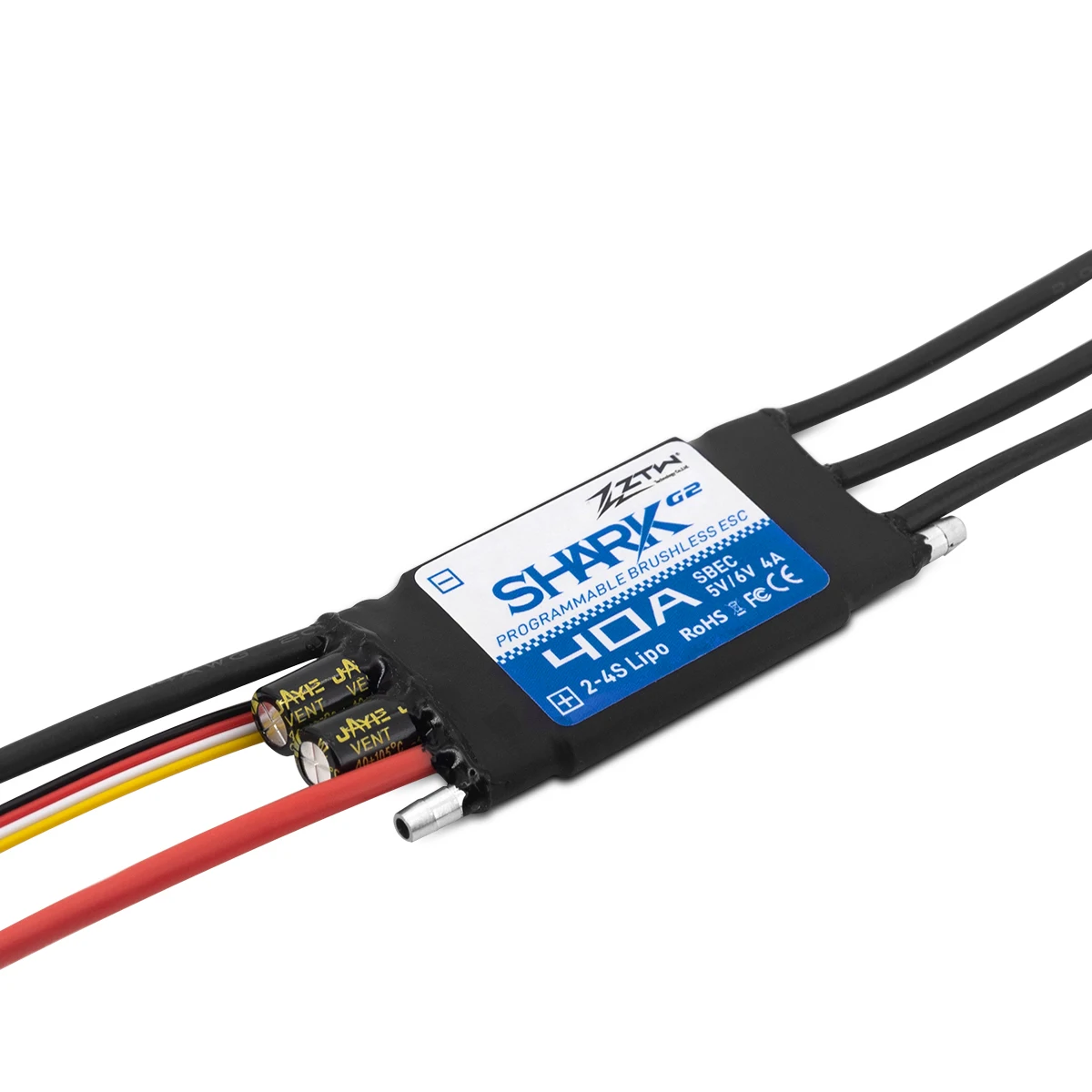 ZTW-controlador de velocidad sin escobillas para barco teledirigido, propulsor submarino de 32 bits ESC Shark G2 20A 30A 40A 50A 60A 80A 100A SBEC 5V/6V 8A