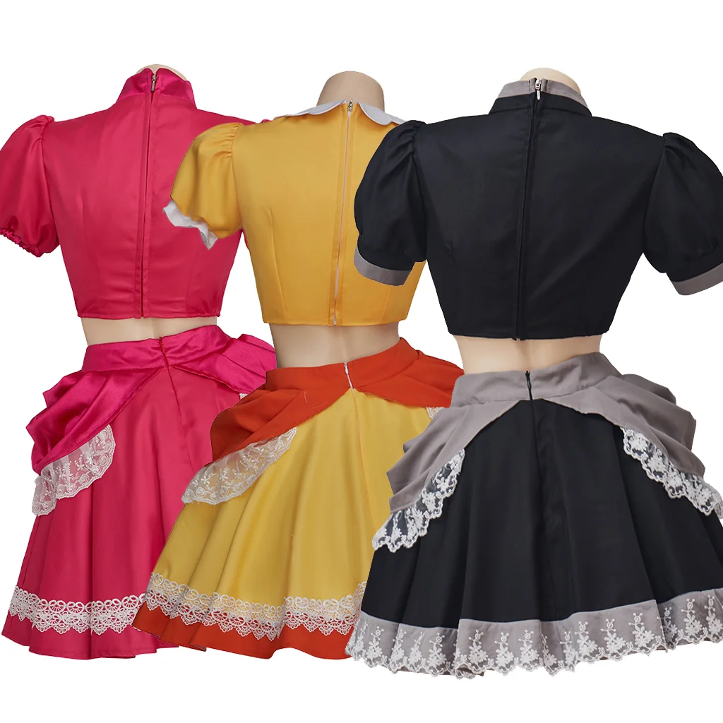 In Stock Game Princess Bowsette Peach Daisy Cosplay Girl Lolita Dress Princess Sweet Two Piece Set Halloween Party Costume