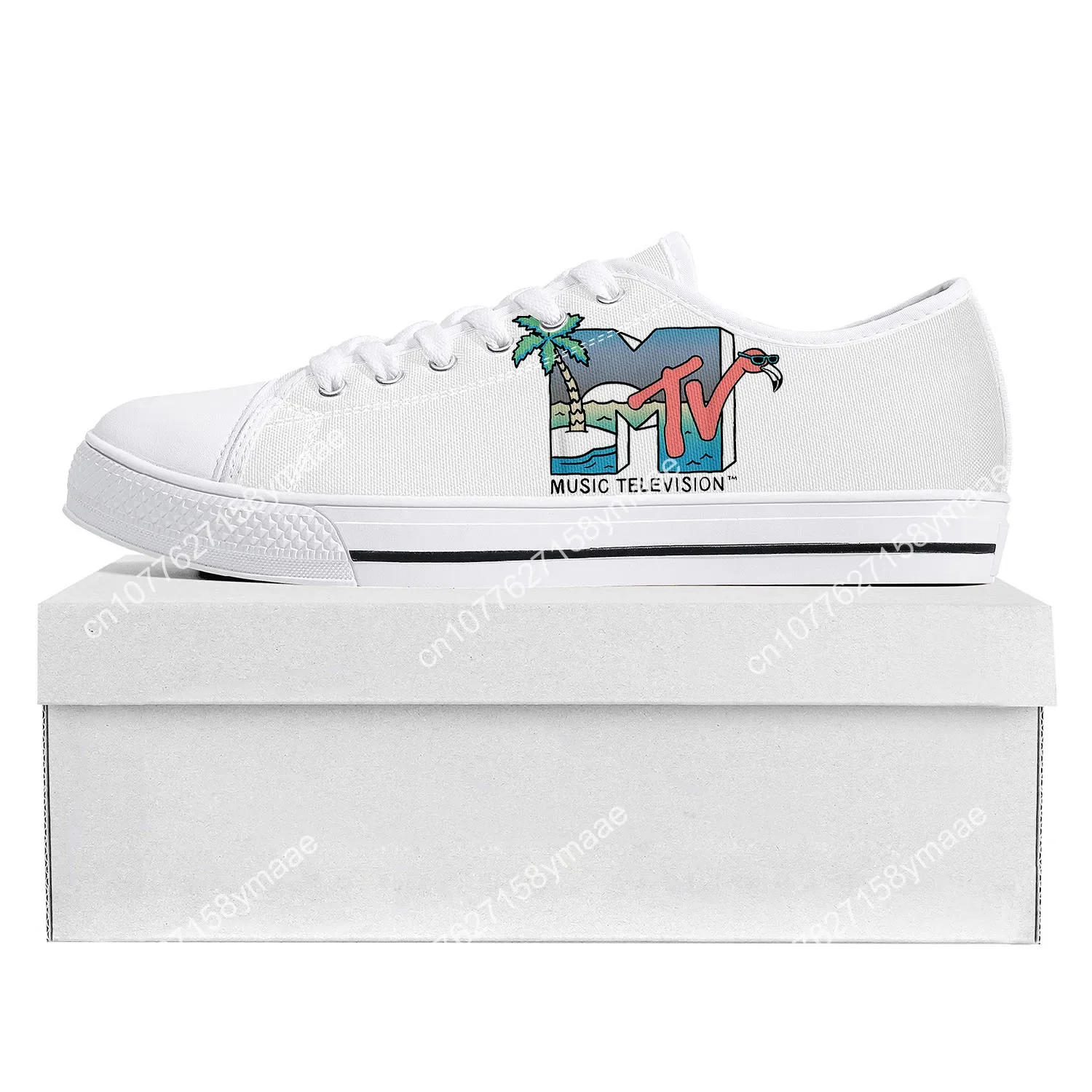 حذاء رياضي Mtv Music Television منخفض الجودة للرجال والنساء المراهقات من القماش عالي الجودة حذاء رياضي كاجوال مصنوع حسب الطلب حذاء مخصص #3