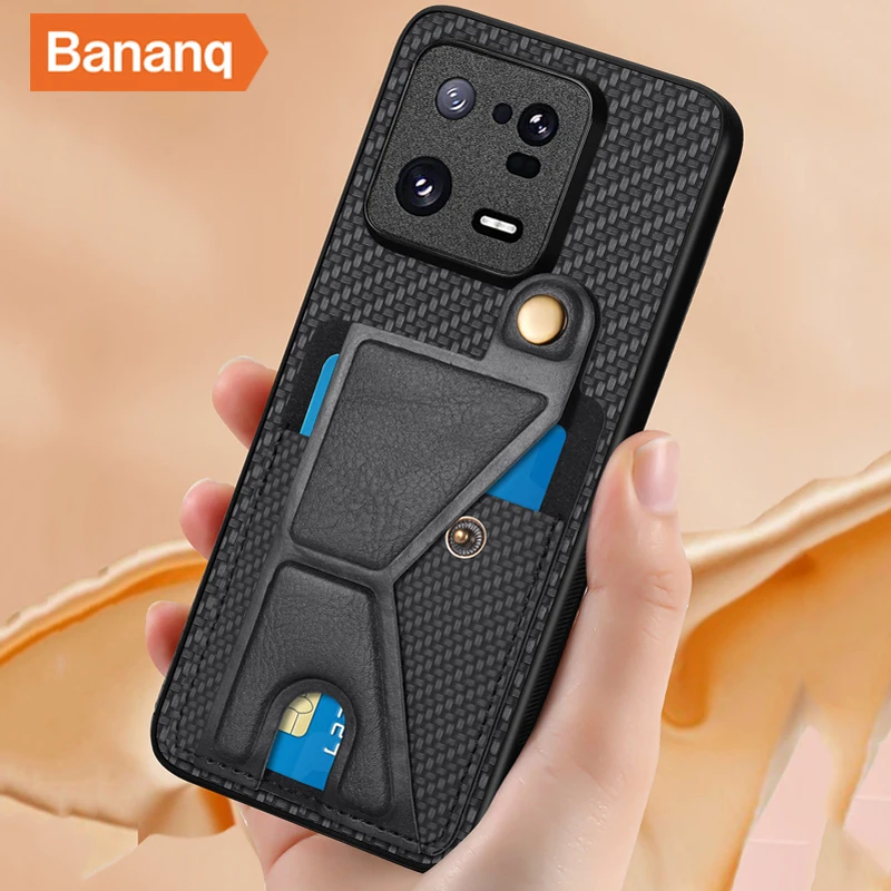 

Bananq Carbon Fiber Wallet Card Case For Xiaomi 12 11i Poco F3 M3 C31 Cover For Redmi 8A 9A 9C 10 10X 10A Note 8 9 Pro 8T 9T 11