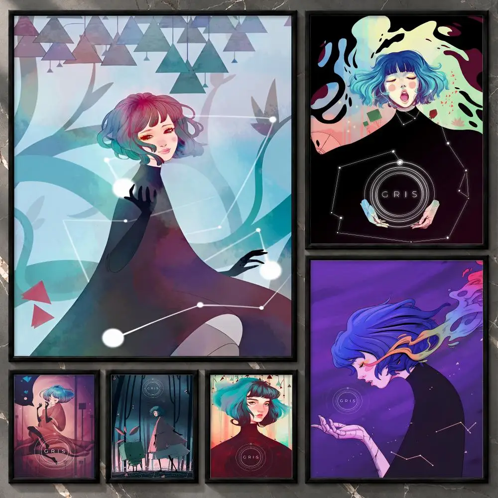 Character Gameplay Fanart Adventure Interactive Collectible GRIS Poster Aesthetic Unframed Wall Prints for Bedroom & Living Room