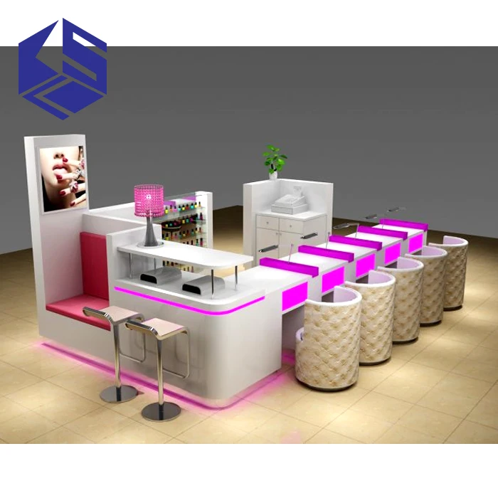 

Огнестойкий деревянный доска Mall Nail Bar Косметический киоск для продажи