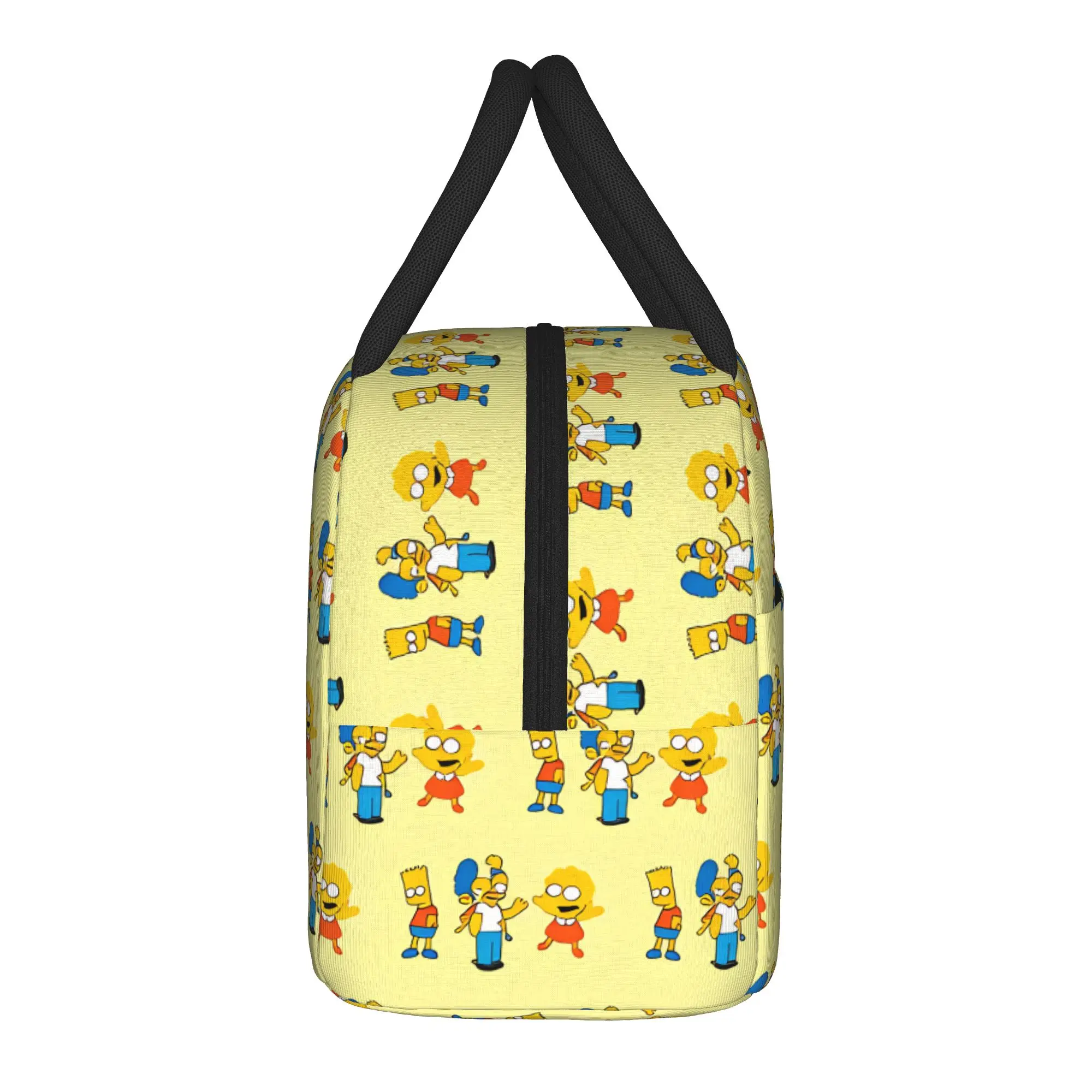 S-Simpsons Family Cartoon Pattern Lunch Bag Portable Zipper Lunch Box Child Picnic Custom Cooler Bag Oxford Thermal Lunch Bags
