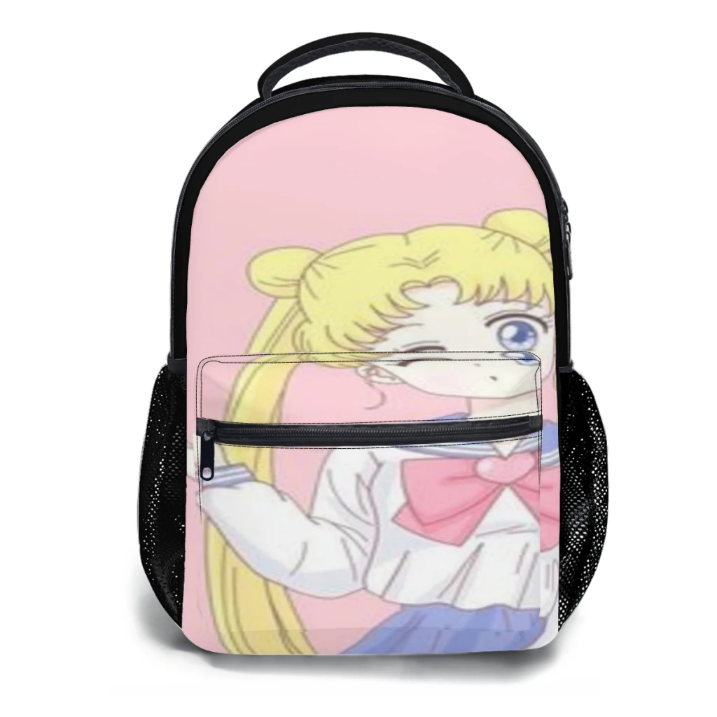 SAILOR-MOON-Mochila impermeável para meninas, alta capacidade, novas mochilas universitárias, mochilas escolares para laptop na moda, moda feminina, 17" 