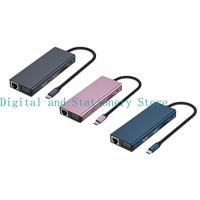 Y1UB Docking Station 12 in 1 Laptop USB C Docking Station Double Monitors Type C Hub