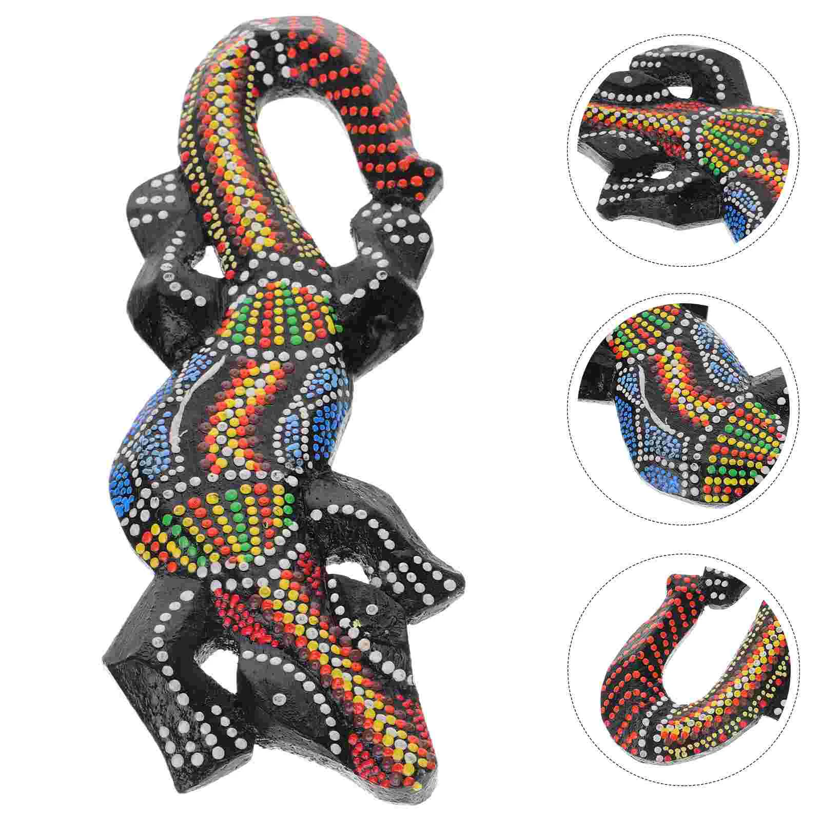 Southeast Asian Style Lizard Wall Handcrafted Thai Wood Gecko Sculpture for Home Unique and Creative Wall Hanging or