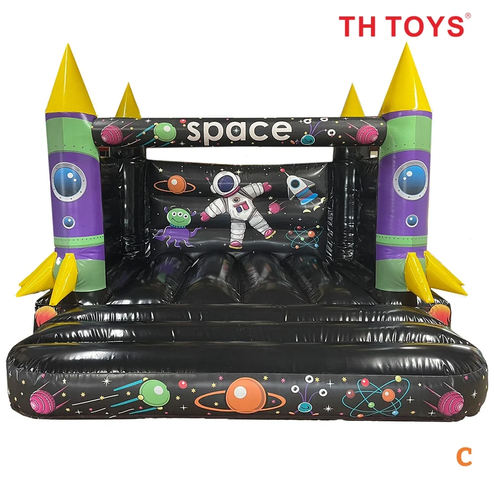 4x4m 13x13ft Astronaut Space Rocket Opblaasbaar springkussen op maat ruimtevaarder springkasteel
