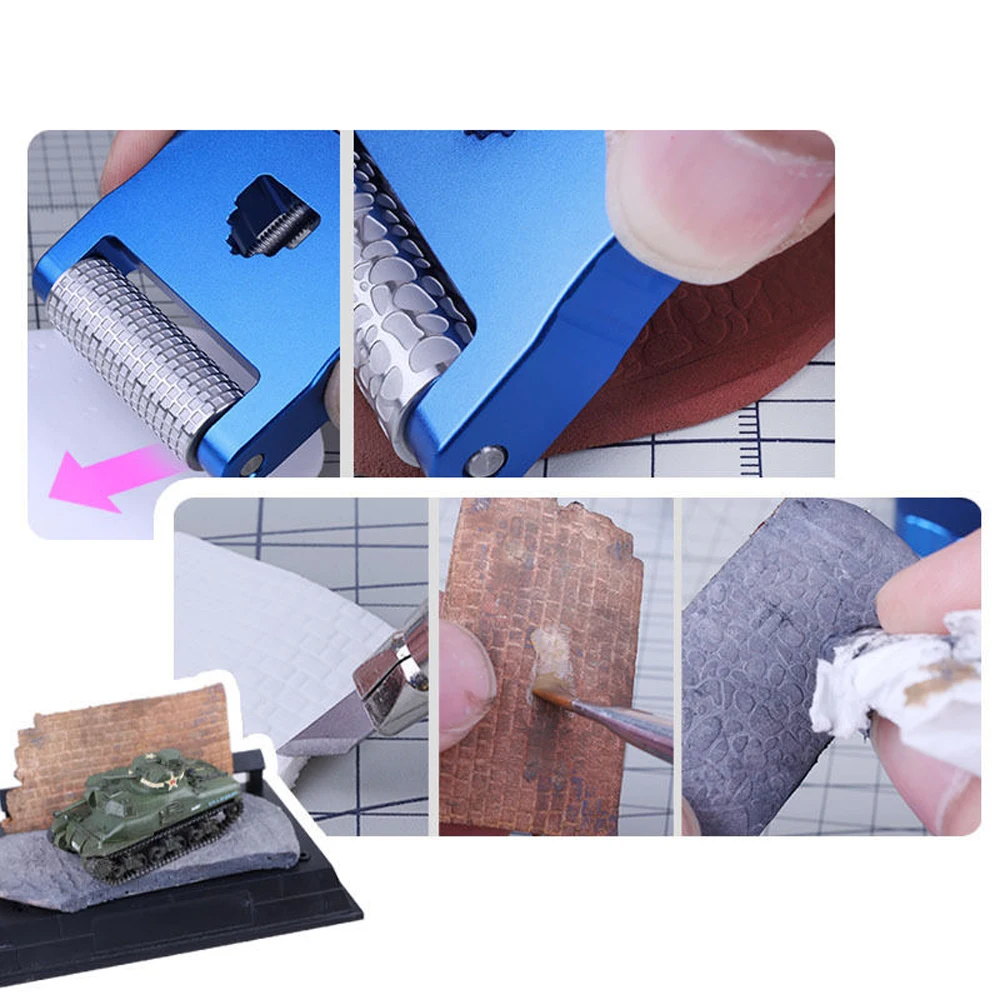 

Model Scene Embosser Crushed Stone Wall Tiles Camouflage Brick Texturing Stamp Tool Small Scale Military Crafts Building Tool