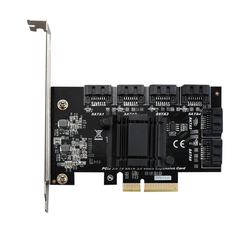 PCIE3.0 4X to 6SATA3 Expansion Card 6 Gbps to PCI Express X2 Gen 3 Host Card Controller Card