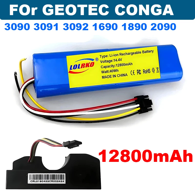 CECOTEC CONGA 3090 3091 3092 1690 1890 2090 akumulator do robota sprzątającego pakiet akcesoria zamienne 14.4 woltów 12800mAh