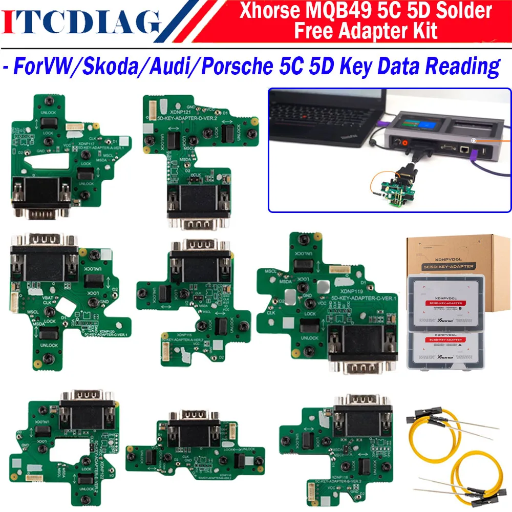 

Xhorse XDNPVDGL MQB49 5C 5D Solder Free Adapter Kit For Audi/ Skoda/ V-W/ Porsche Support Xhorse VVDI Key Tool Plus Multi Prog