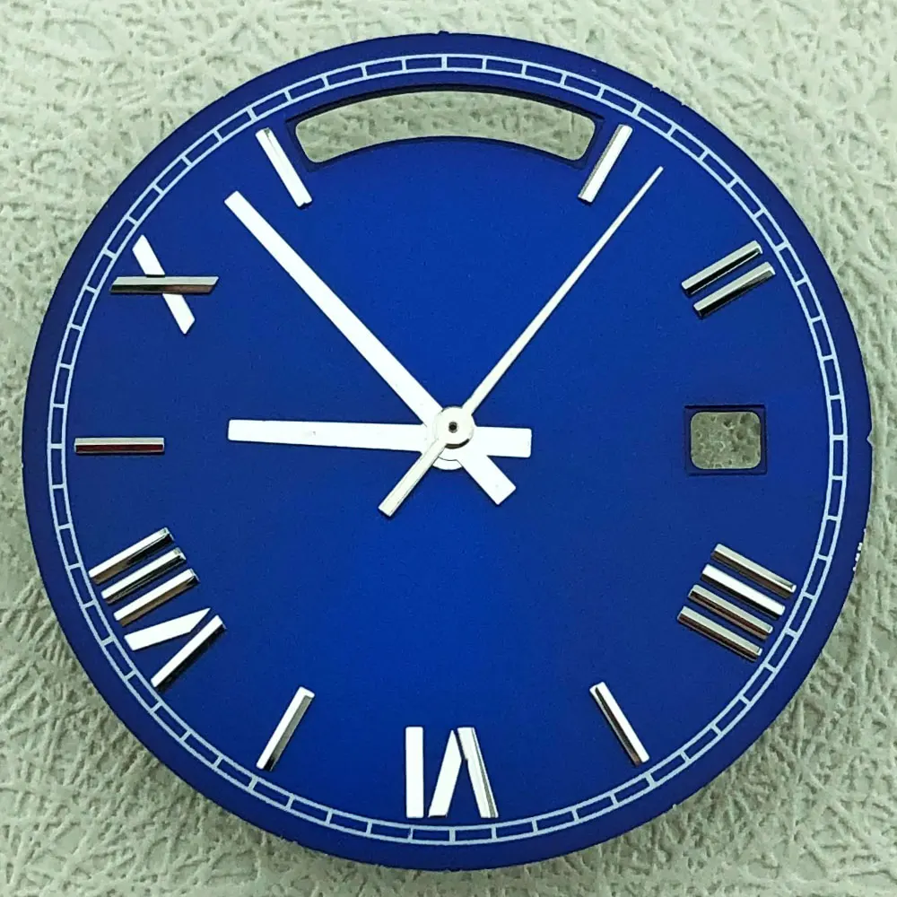 Benutzerdefiniertes 31-mm-Zifferblatt mit zwei Kalendern und römischen Ziffern, geeignet für Ersatzteile für 8285-Uhrwerke, Ersatzteile für Uhrzeiger