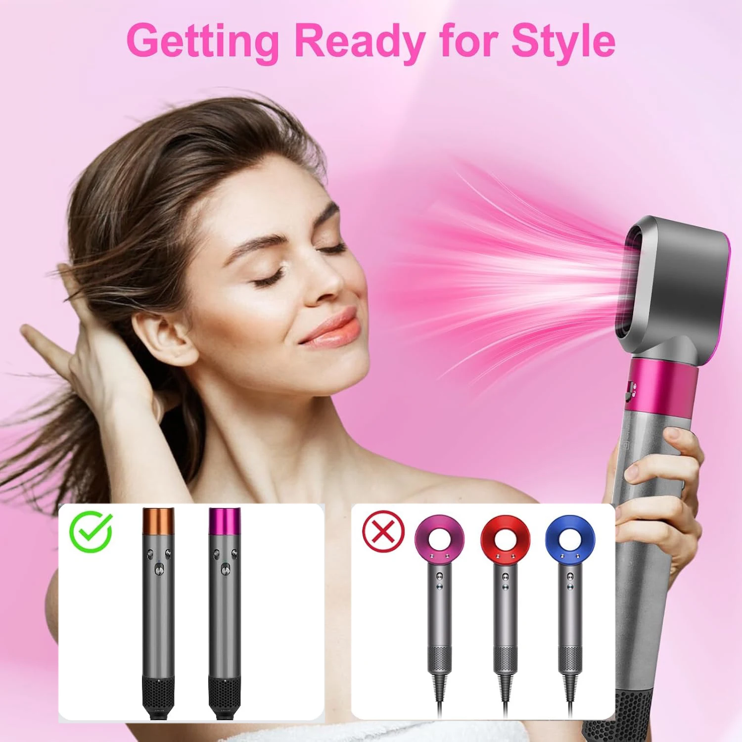 Pre-Styling Dryer Attachment for Dyson Airwrap HS01 HS05 Fast Dryer Nozzle for Airwrap Styler Nickel Dryer Attachment Diffuser image 2