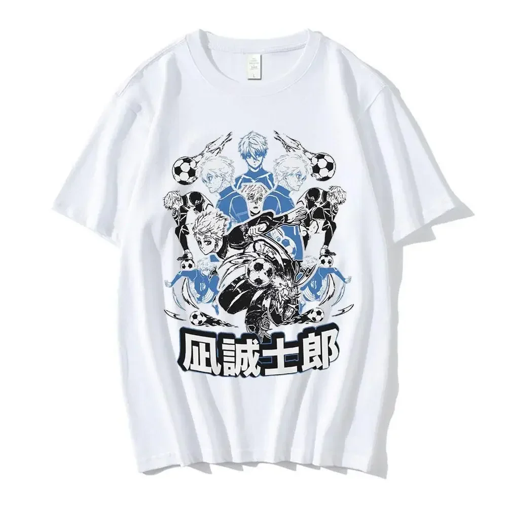 Hot Anime Women's T-shirt Blue Lock Nagi Seishiro Printed Short Sleeve T Shirt Manga Clothing Tee Harajuku Unisex Streetwear Top