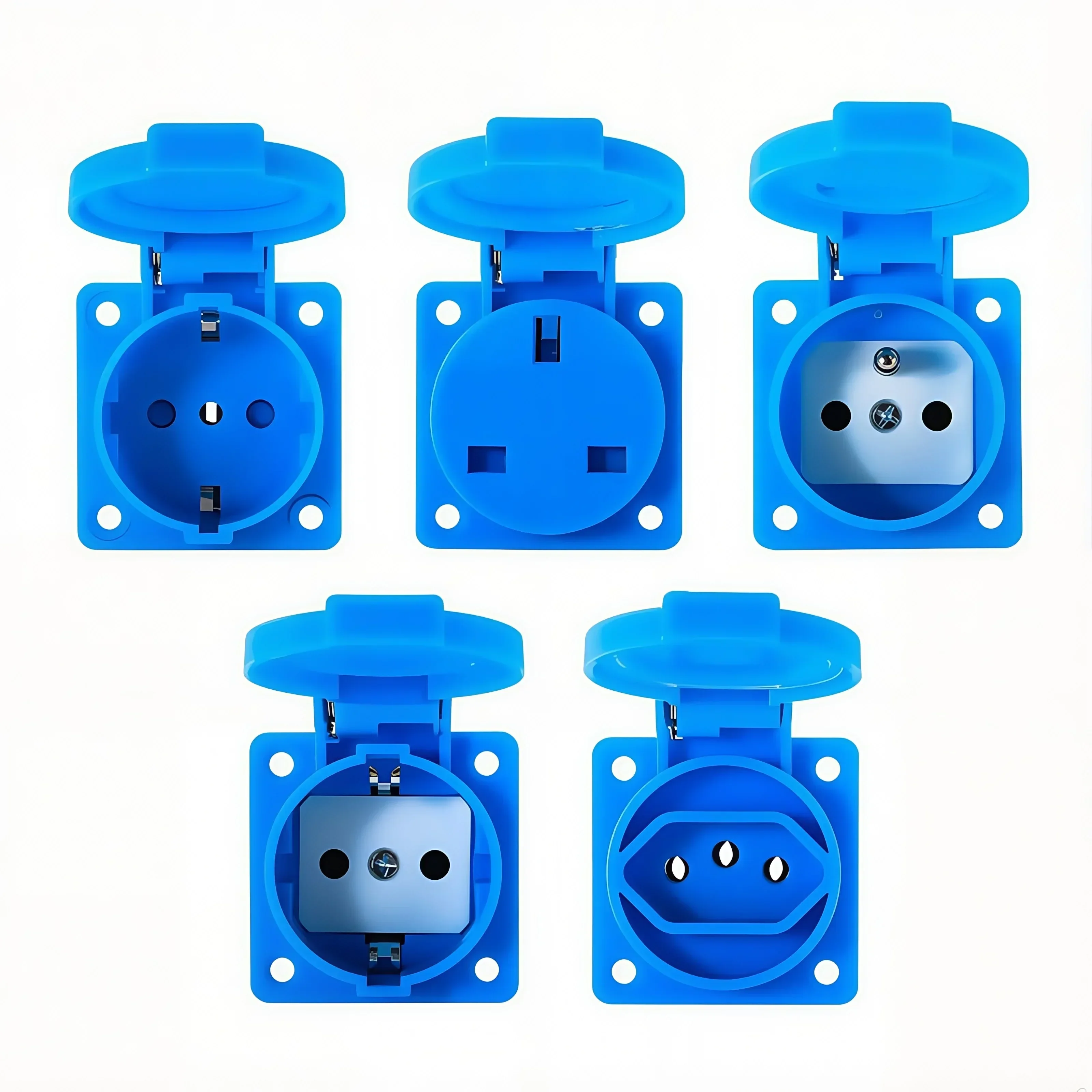 Heavy Duty 16A IP54 Waterproof Socket | 2-Pin Euro Plug with Locking Cover for Oil Rigs & Mining Equipment​