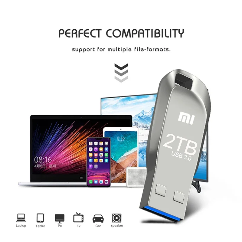 Xiaomi-Mini clé USB en métal haute vitesse, clé USB portable, stockage de mémoire étanche, disque U, USB 3.0, 1 To, 512 Go, 2 To