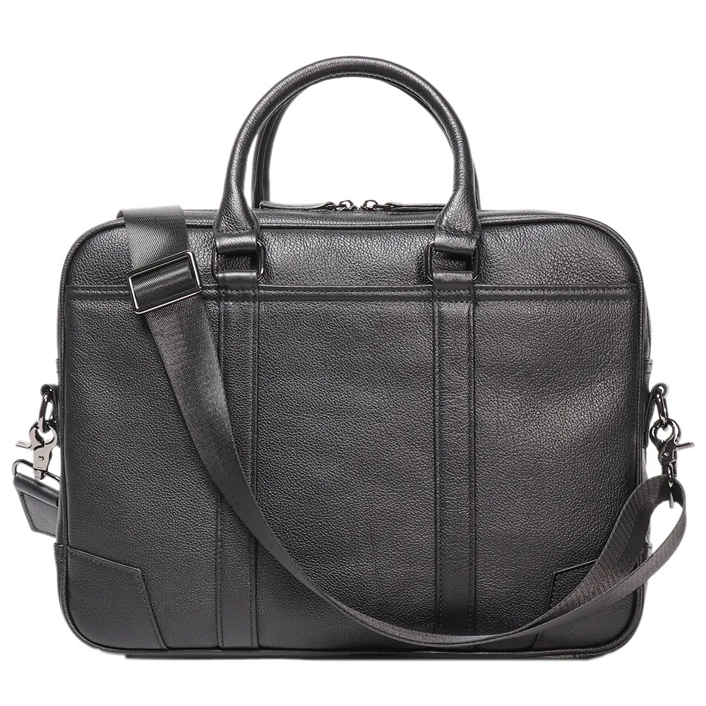 Genuine Cow Leather Men's Business Briefcase Laptop Bag Large Capacity Shoulder Crossbody File Bag