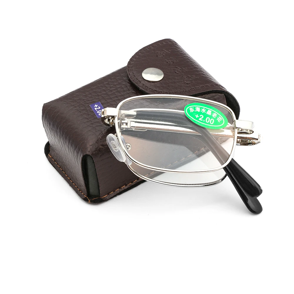 Foldable Reading Glasses Folding Presbyopia Men Women Metal Retro Computer Reading glasses with case 1.0 1.5 2.0 2.5 3.0 3.5 4.0
