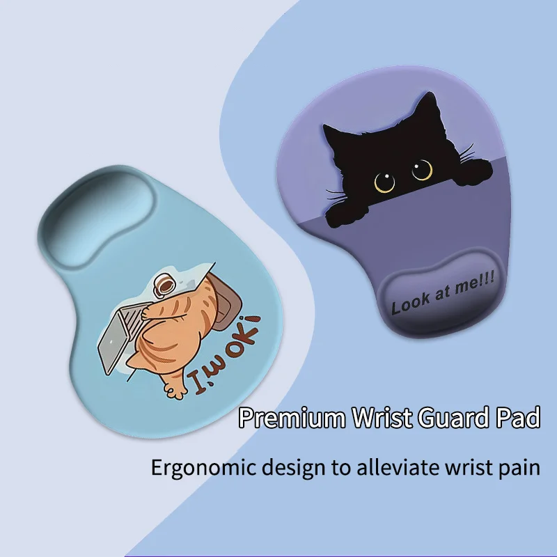 Mouse Pad With Wrist Pad Cute Ergonomics Design Silicone Filling Comfortable And Soft Cute Office Tools Mouse Pad