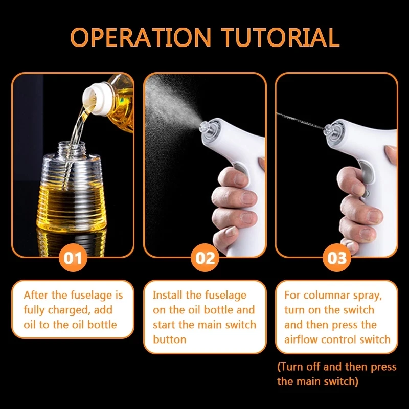 Xiaomi Mijia Electric Oil Spray Bottle Dispenser USB Charging Two Spray Models Soy Sauce Jar Vinegar Storage for Kitchen Cookin