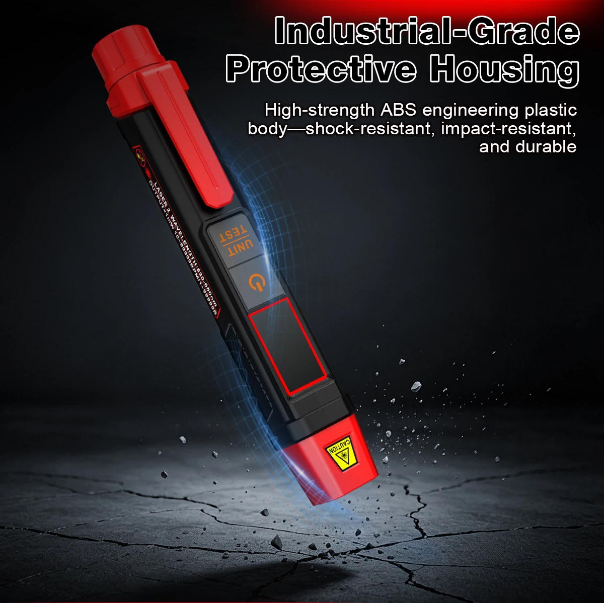 HT673 Stiftförmiger Laser-Tachometer Berührungsloser Drehzahlmesser 10-99999 U/min Dualer RPM- und Zählermodus 0,1 U/min Auflösung Digitaler Geschwindigkeitsmesser – Detail 13
