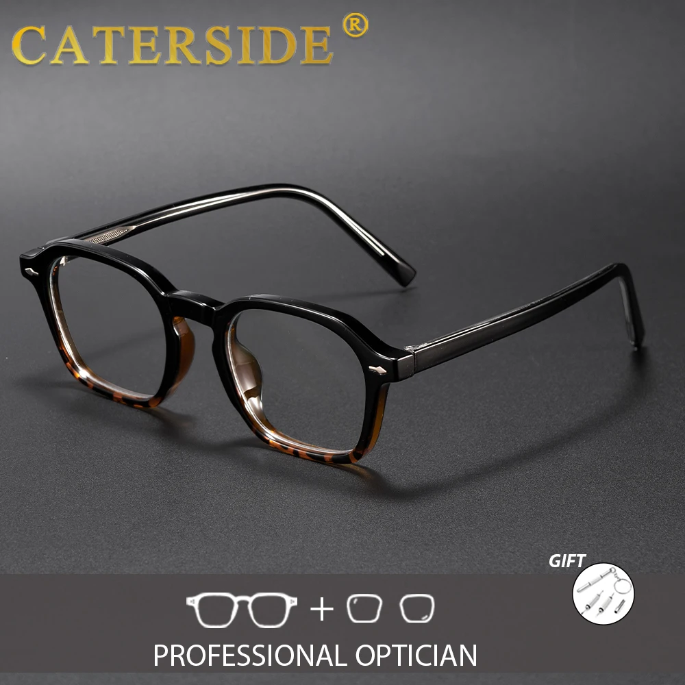 

CATERSIDE Square Men's Optical Glasses Vintage High-Quality Frame Customized Prescription Glasses Women's Daily Glasses