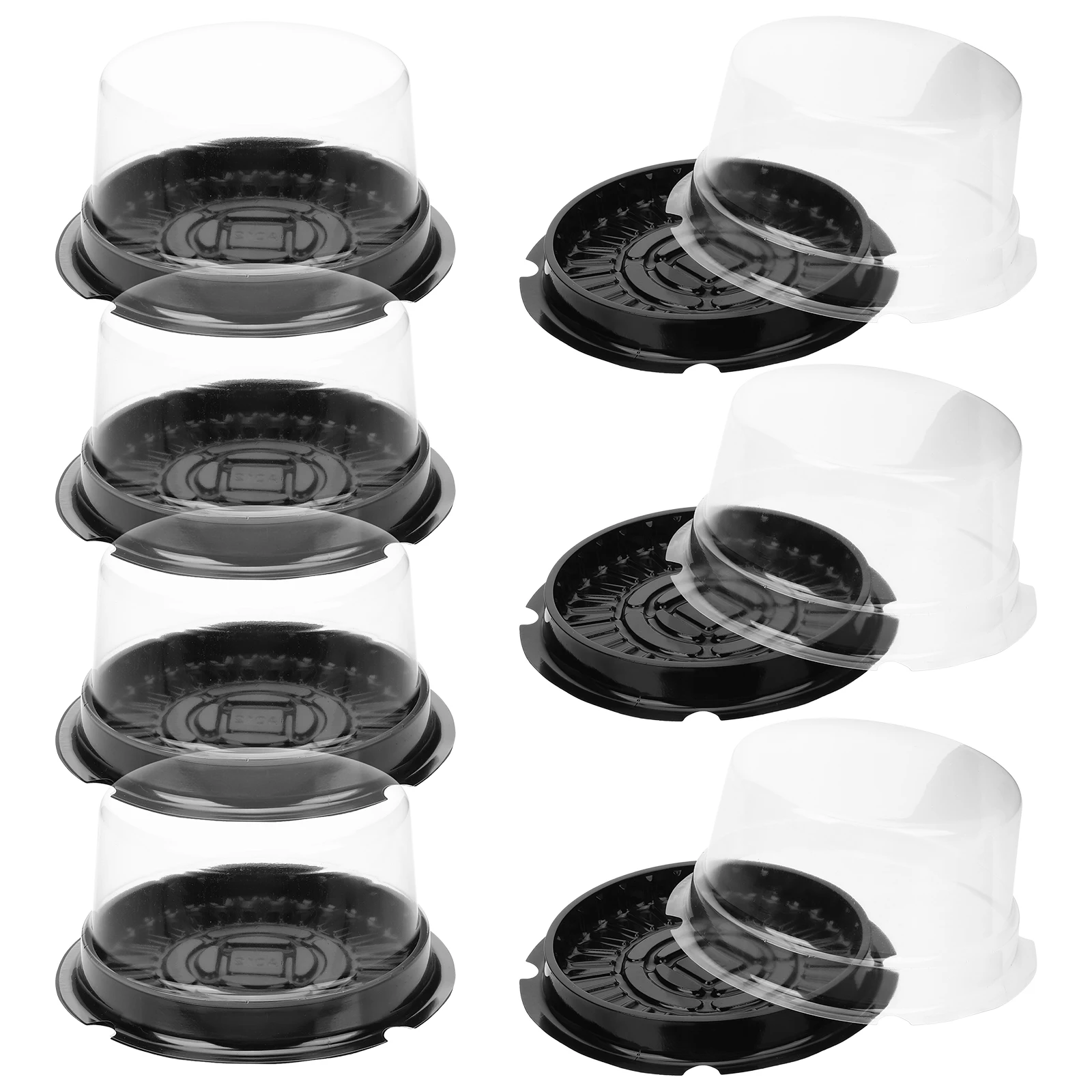 

50pcs Cake Boxes Plastic Containers Lids Compact Transportation Packaging Supplies Cake Slice Container Kitchen Barware Set