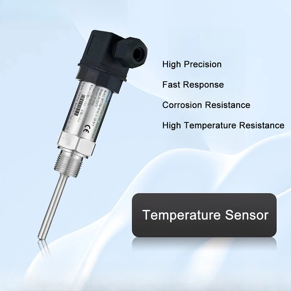 1PCS PT100 RTD Temperature Transmitter Sensor 4-20mA/RS485/0-10V Output Insertion Thermowell Sensor Probe for Industrial Use